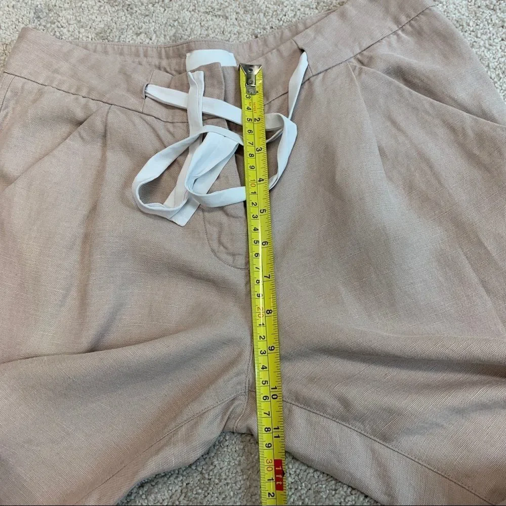 ARITZIA Wilfred Allant Tan Brown Linen pants in Nutmeg drawstring Sz 0🔥